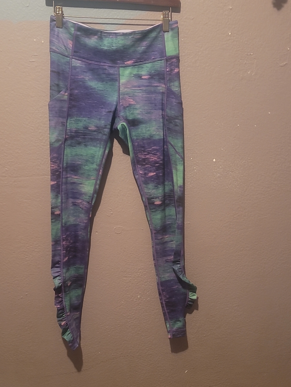 lululemon athletica Teal, Purple & Pink Watercolor Pattern Leggings